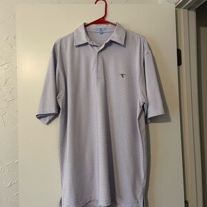 Men's Striped Polo Shirt - Light Blue